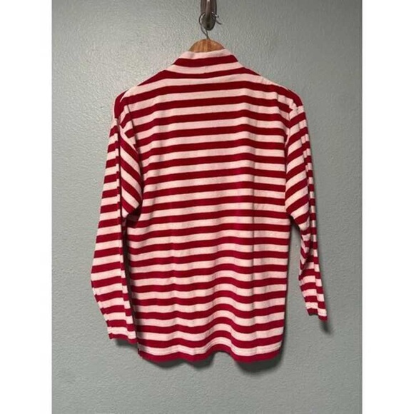 Red and White Striped Turtleneck Sweater - Picture 2 of 2